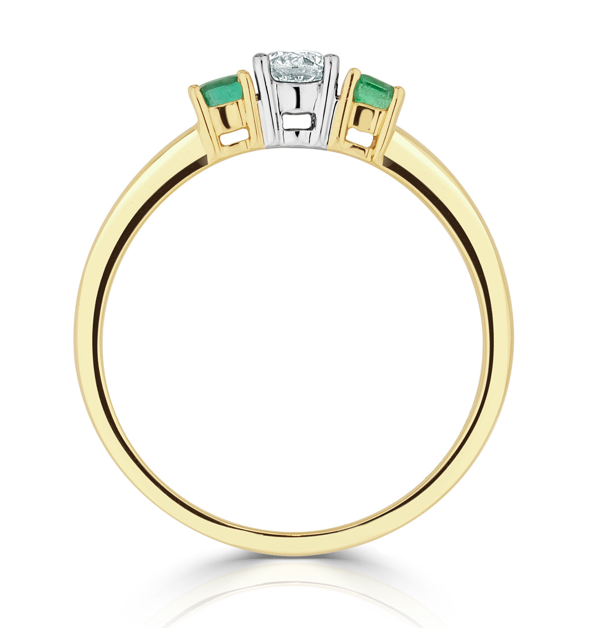 Emerald 0.20ct And Diamond 18K Gold Ring