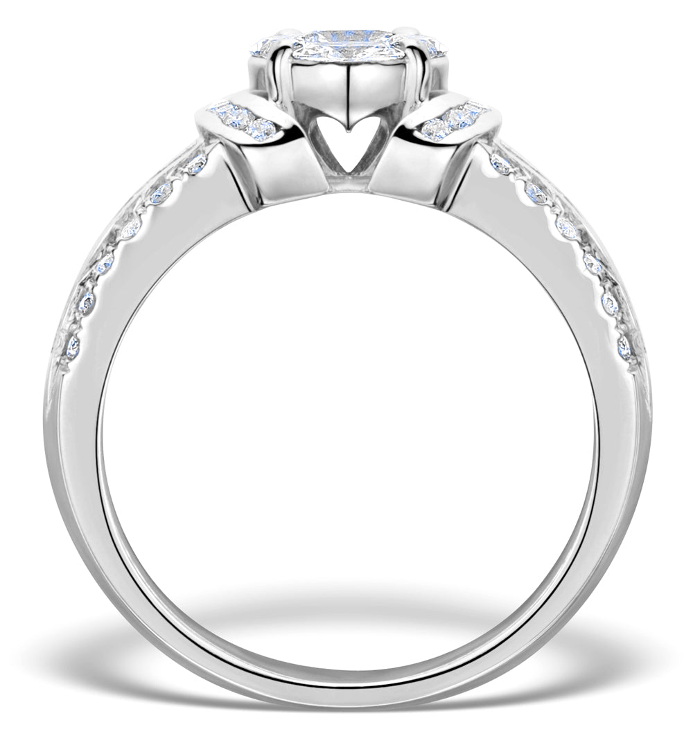 Engagement Ring Galileo 1.50ct Look Diamonds 18K White Gold N4488