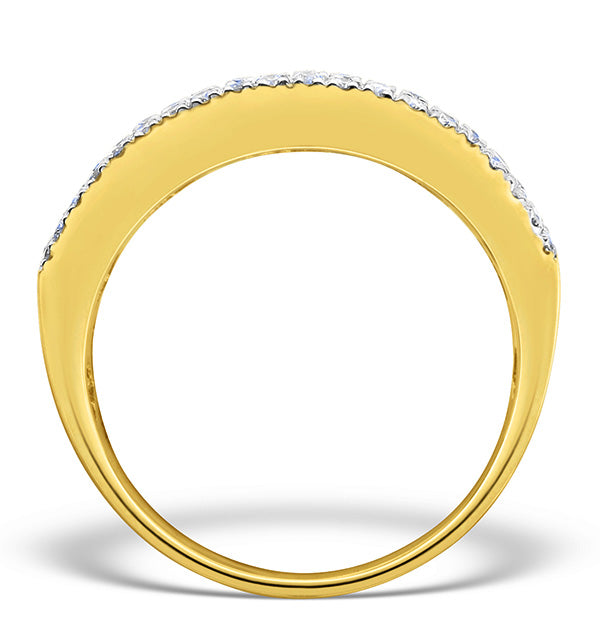 Diamond 1.00ct And 18K Gold Half Eternity Ring - N4495