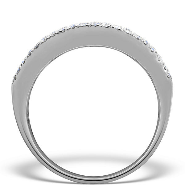 Diamond 1.00ct And Platinum Half Eternity Ring - S3478