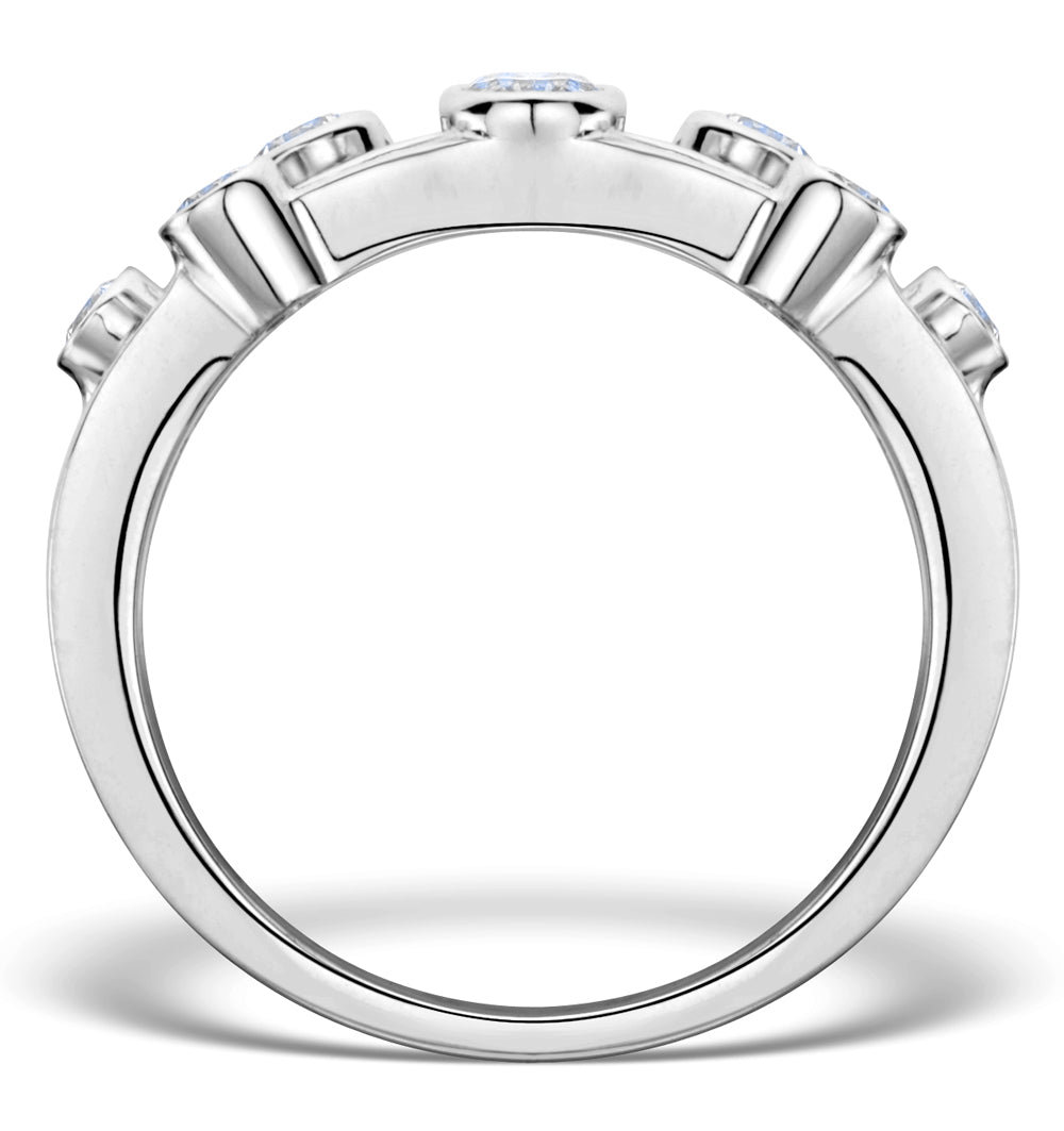 Rain Drops Diamond 0.50ct And Platinum Rubover Ring SIZES L N P