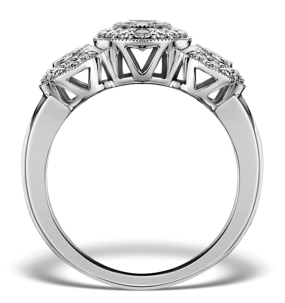 Celeste Halo Pave Ring 0.92ct of H/Si Lab Diamonds in 9K White Gold