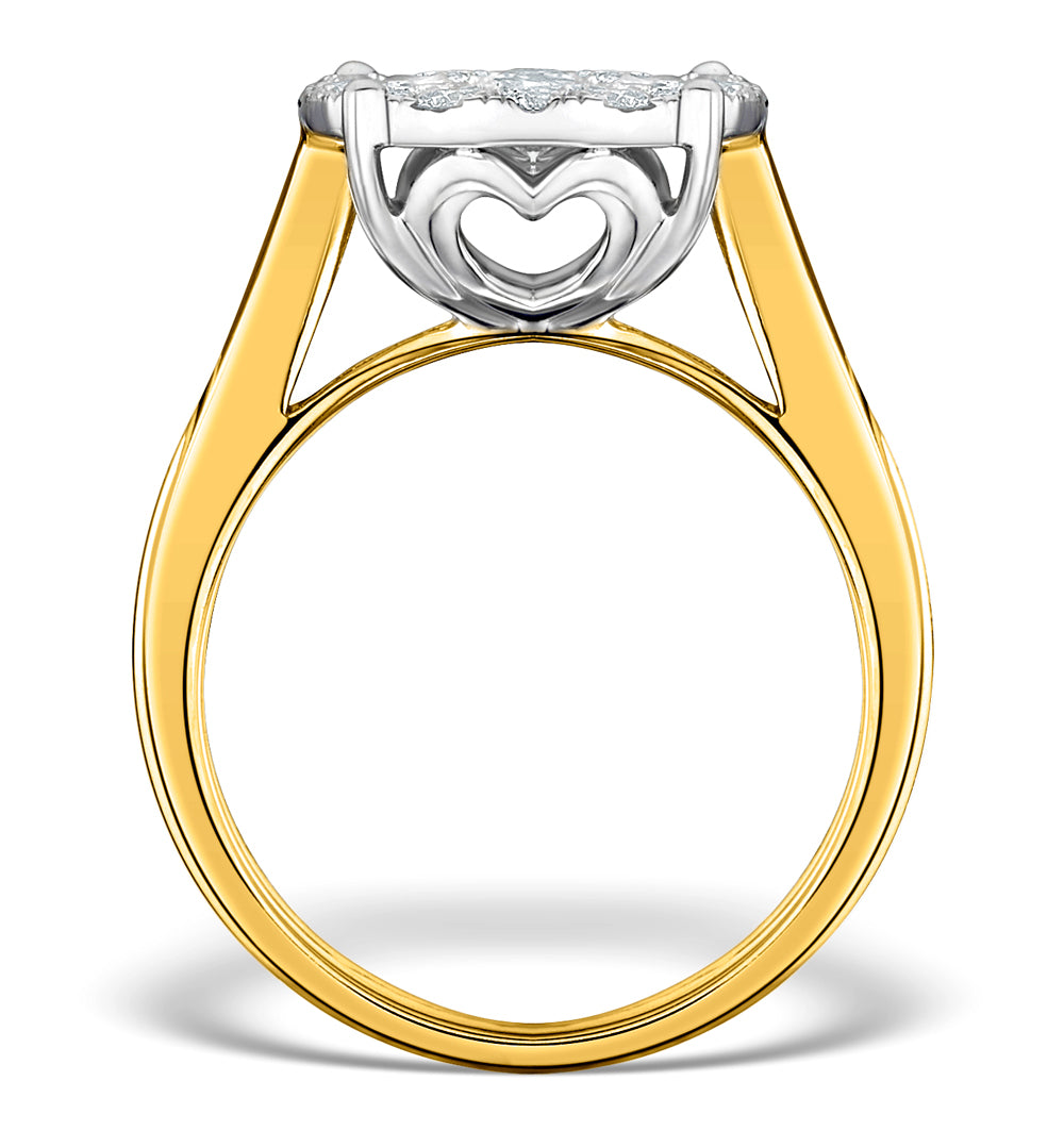 Diamond Galileo Ring 1CT Set in 18K Gold - N4532