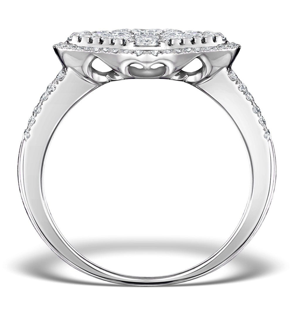 Diamond Galileo 1.75CT Side Stone Ring in 18K White Gold Ring - N4536Y