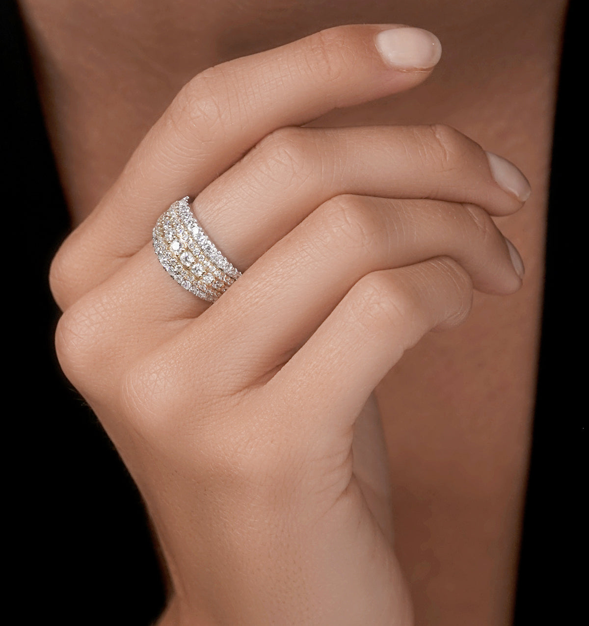 Diamond Alexis Ring with 1.5ct H/Si Set in 18K Two Tone Gold