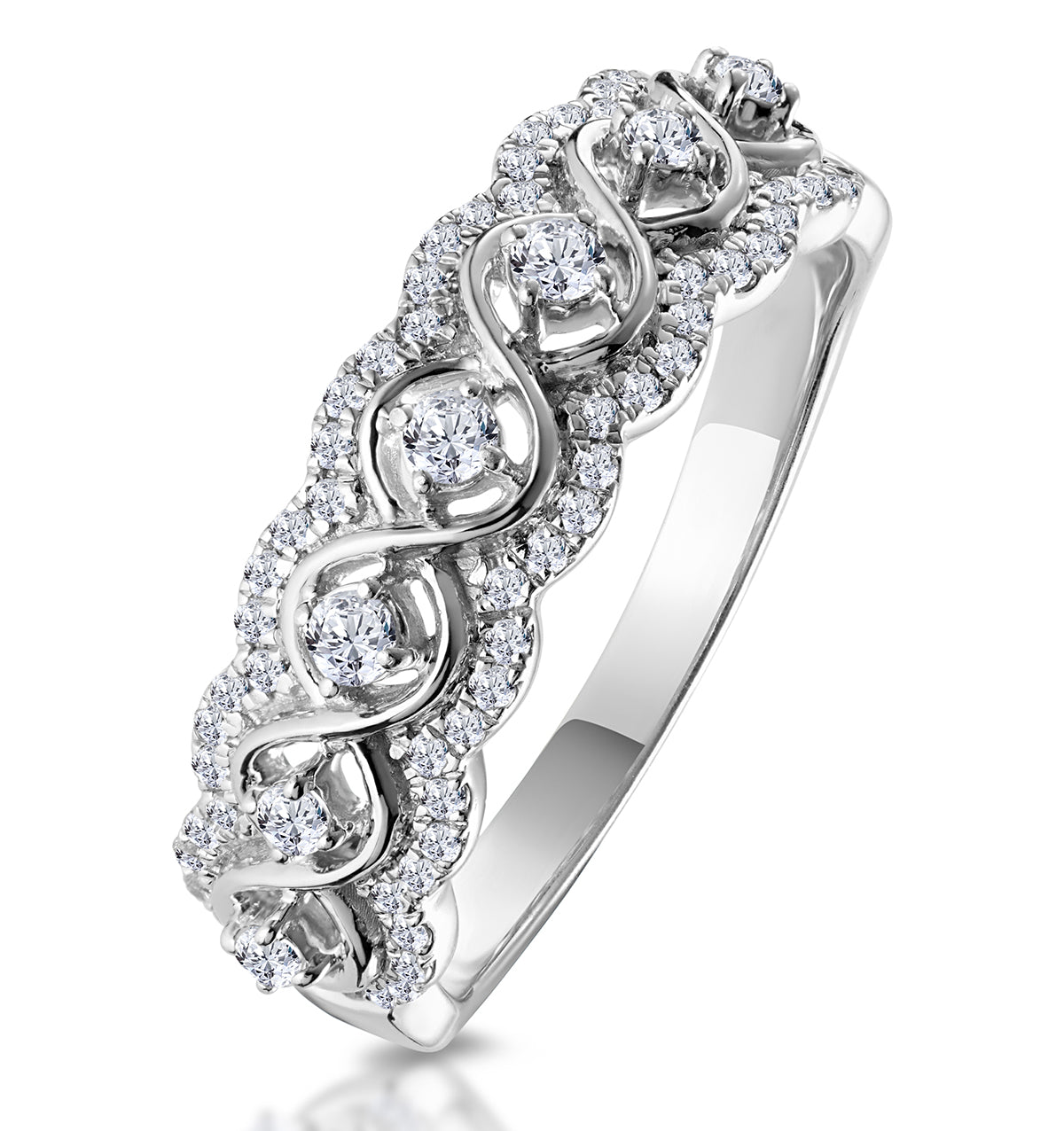 Ariane Diamond Half Eternity Ring 0.40ct Set in 18K White Gold
