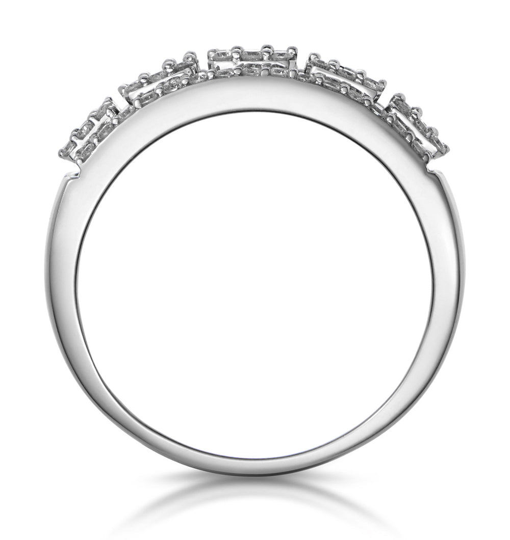 0.85ct Diamond Asteria Baguette Eternity Ring in 18K White Gold