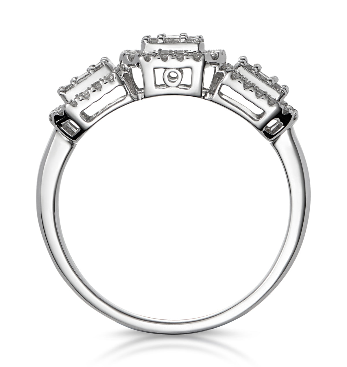 0.80ct Asteria Collection Diamond Baguette Ring in 18K White Gold