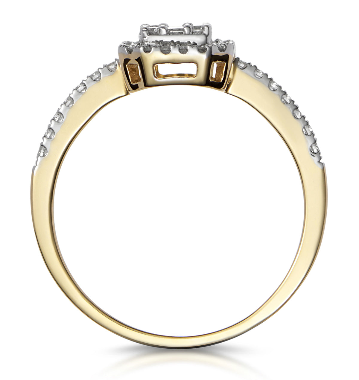 0.40ct Halo Baguette Diamond Ring Asteria Collection in 18K Gold