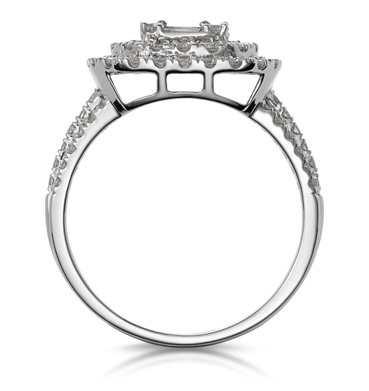 1.25ct Asteria Collection Double Halo Diamond Ring in 18K White Gold