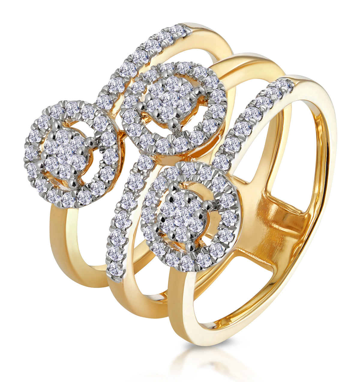 0.55ct Asteria Collection Wide Diamond Halo Ring in 18K Gold