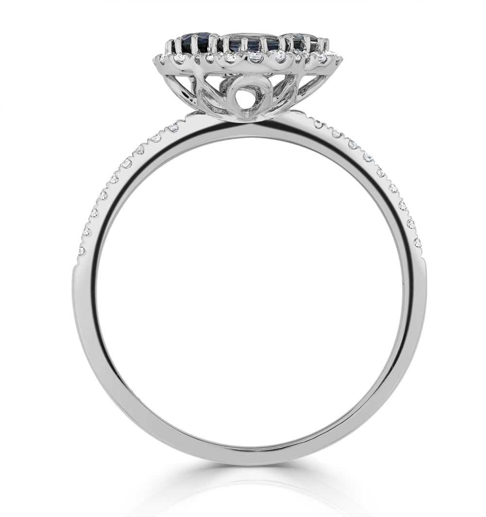Alegria 1.31ct Sapphire and Lab Diamond Ring in 9K White Gold