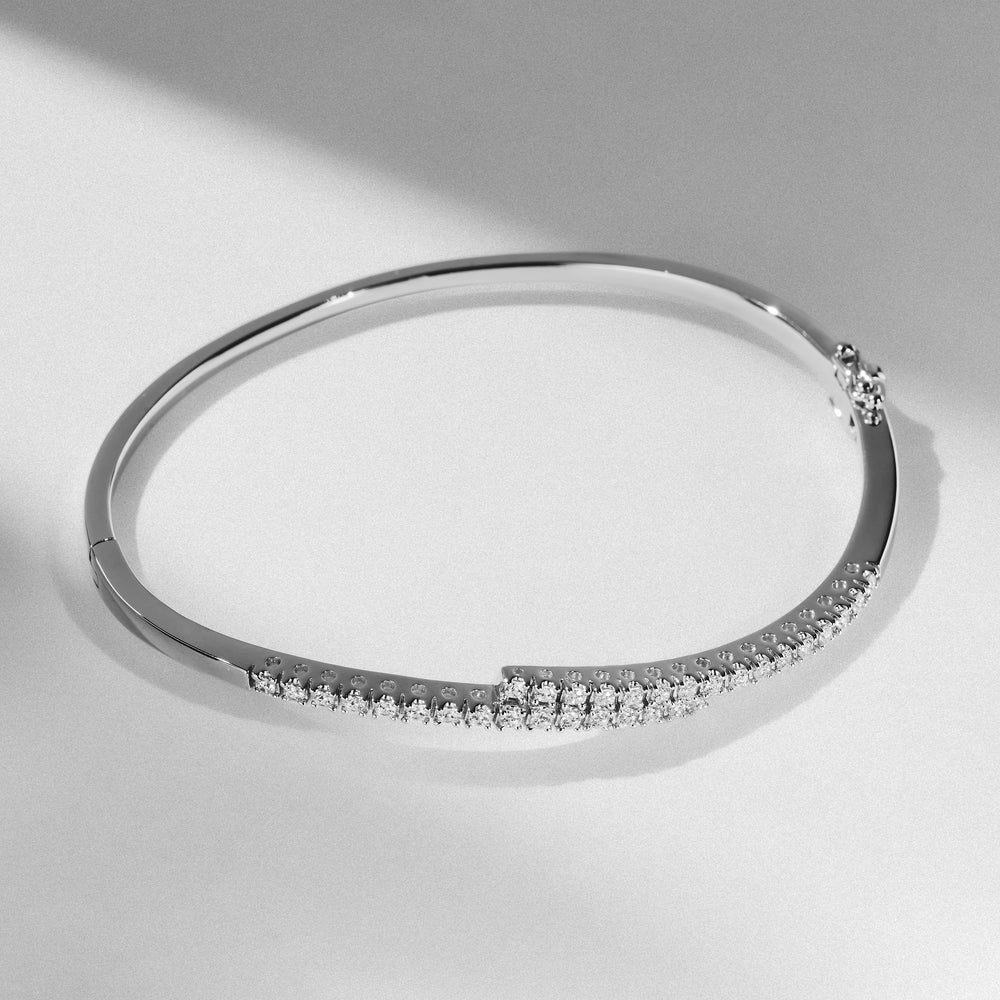 Diamond Bangle 0.50ct 9K White Gold