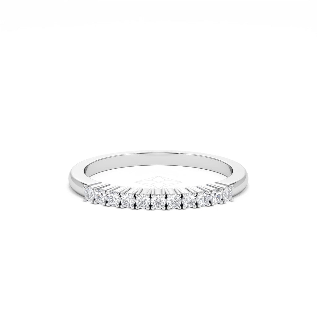Half Eternity Ring 0.15CT Claw Set Lab Diamond 9K White Gold