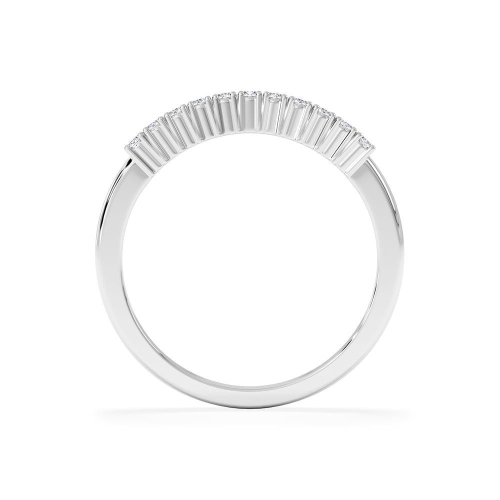 Half Eternity Ring 0.15CT Claw Set Lab Diamond 9K White Gold