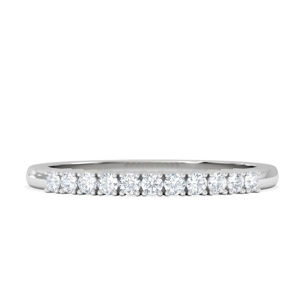 Half Eternity Ring 0.15CT Claw Set Lab Diamond 9K White Gold