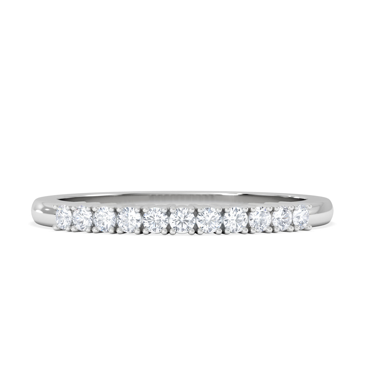 Half Eternity Ring 0.15CT Claw Set Lab Diamond 9K White Gold