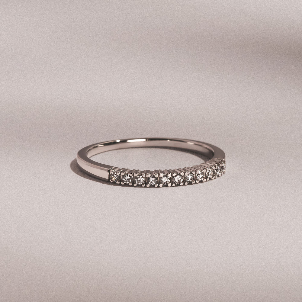 Half Eternity Ring 0.15CT Claw Set Lab Diamond 9K White Gold