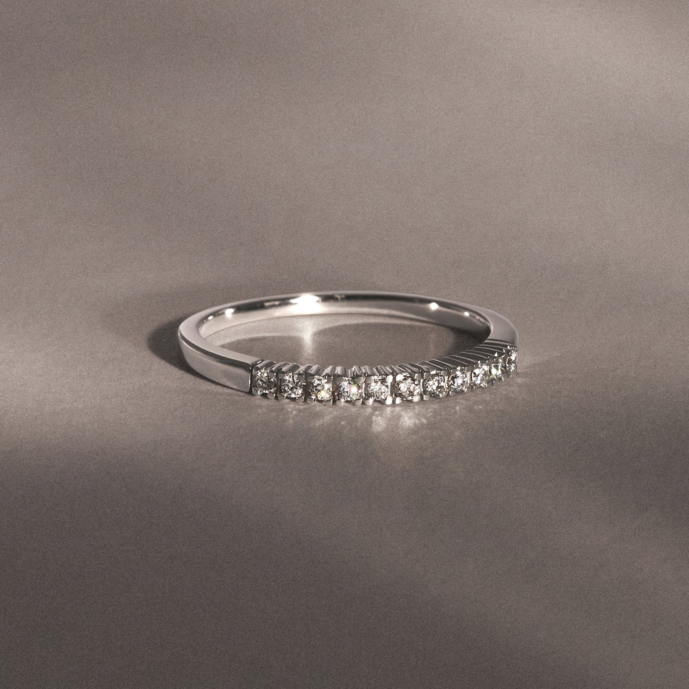 Twilight Lab Diamond 0.15ct H/SI Half Eternity Ring in 925 Silver