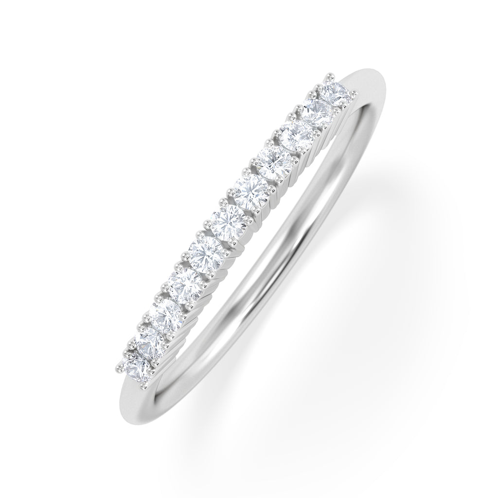 Twilight Lab Diamond Half Eternity Ring 0.15ct in 925 Silver