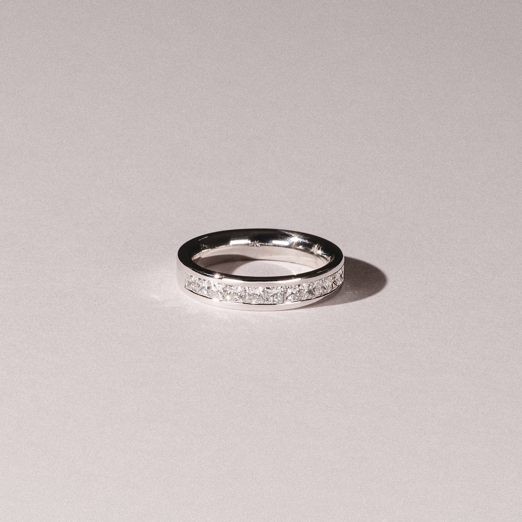 Eterna Lab Diamond Princess Cut Half Eternity Ring 1.00ct F/VS in 9K White Gold