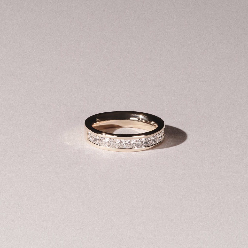 Eterna Lab Diamond Princess Cut Half Eternity Ring 1.50ct F/VS in 9K Gold