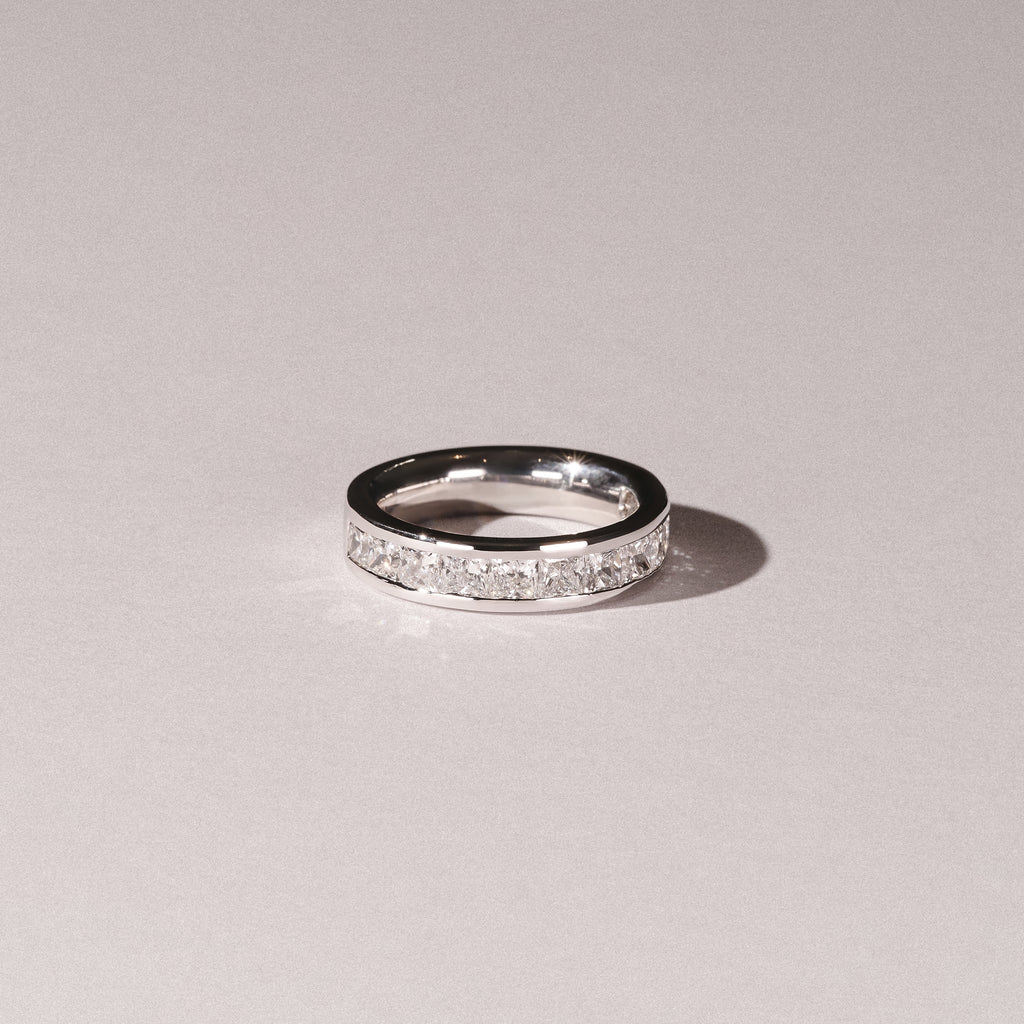 Eterna Lab Diamond Princess Cut Half Eternity Ring 2.00ct F/VS in 9K White Gold