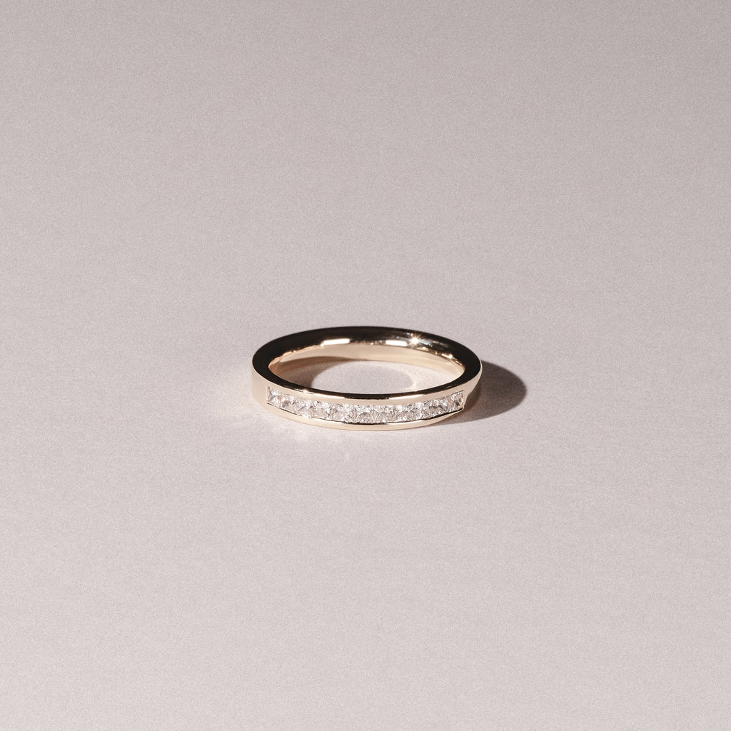 Eterna Lab Diamond Princess Cut Half Eternity Ring 0.50ct F/VS in 9K Gold