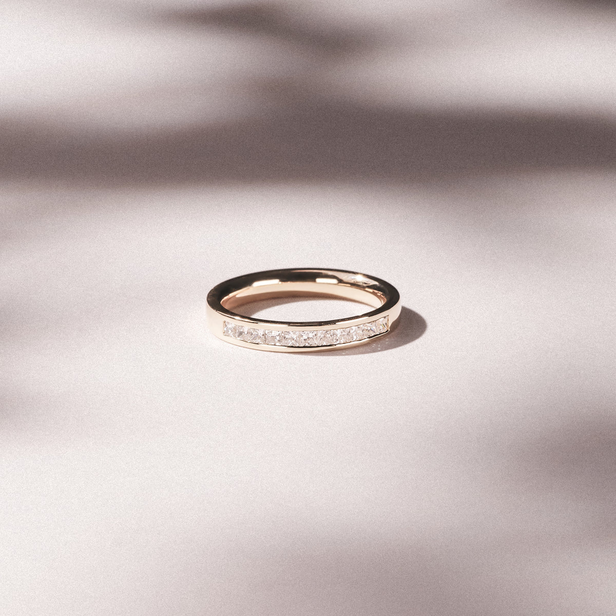 Eterna Lab Diamond Princess Cut Half Eternity Ring 0.50ct H/SI in 18K Gold Vermeil
