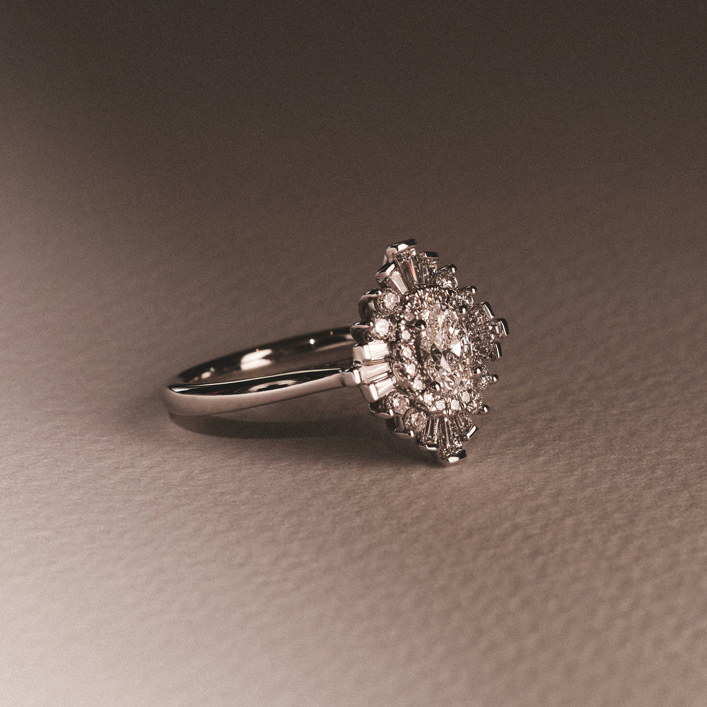 The Radiance Lab Diamond Ring 1.08ct H/SI Set in 9K White Gold