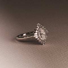 The Radiance Lab Diamond Ring 1.08ct H/SI Set in 9K White Gold