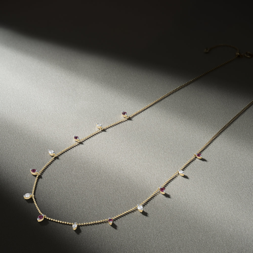 Ruby and Diamond Necklace in 18K Gold - Vivara Collection