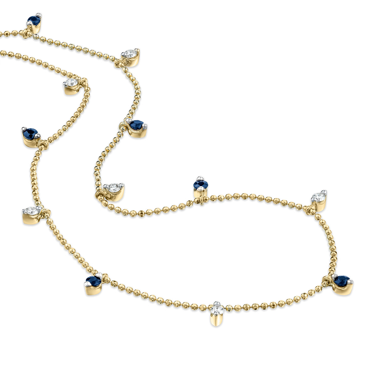Sapphire and Diamond Necklace in 18K Gold - Vivara Collection