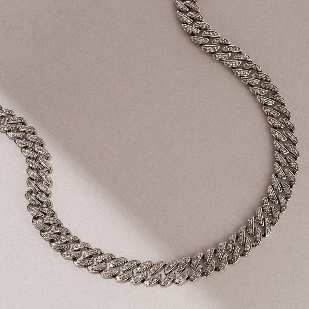 21 Inch Havana Cuban Lab Diamond Necklace 3.00ct Set in 925 Silver