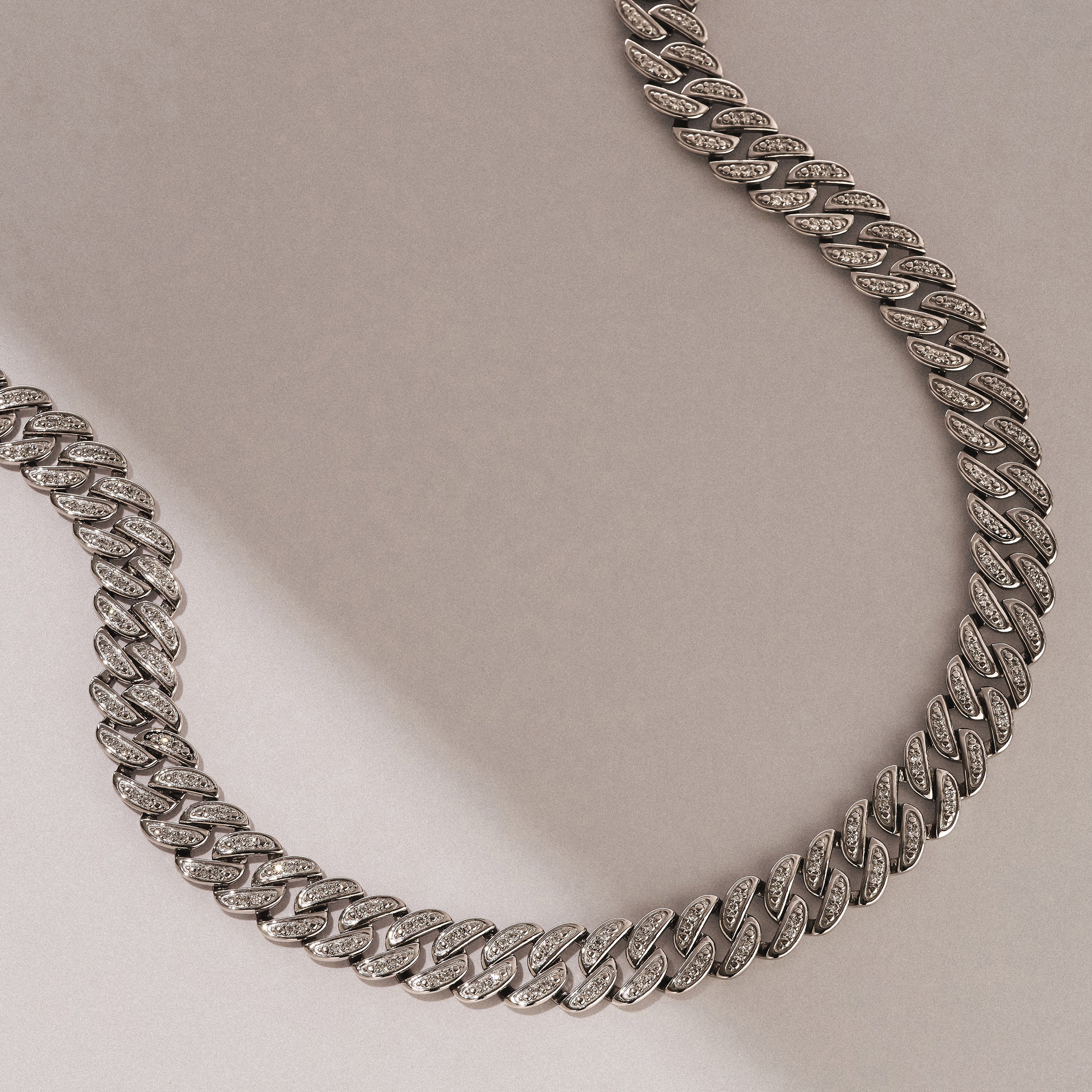 21 Inch Havana Cuban Lab Diamond Necklace 3.00ct Set in 925 Silver