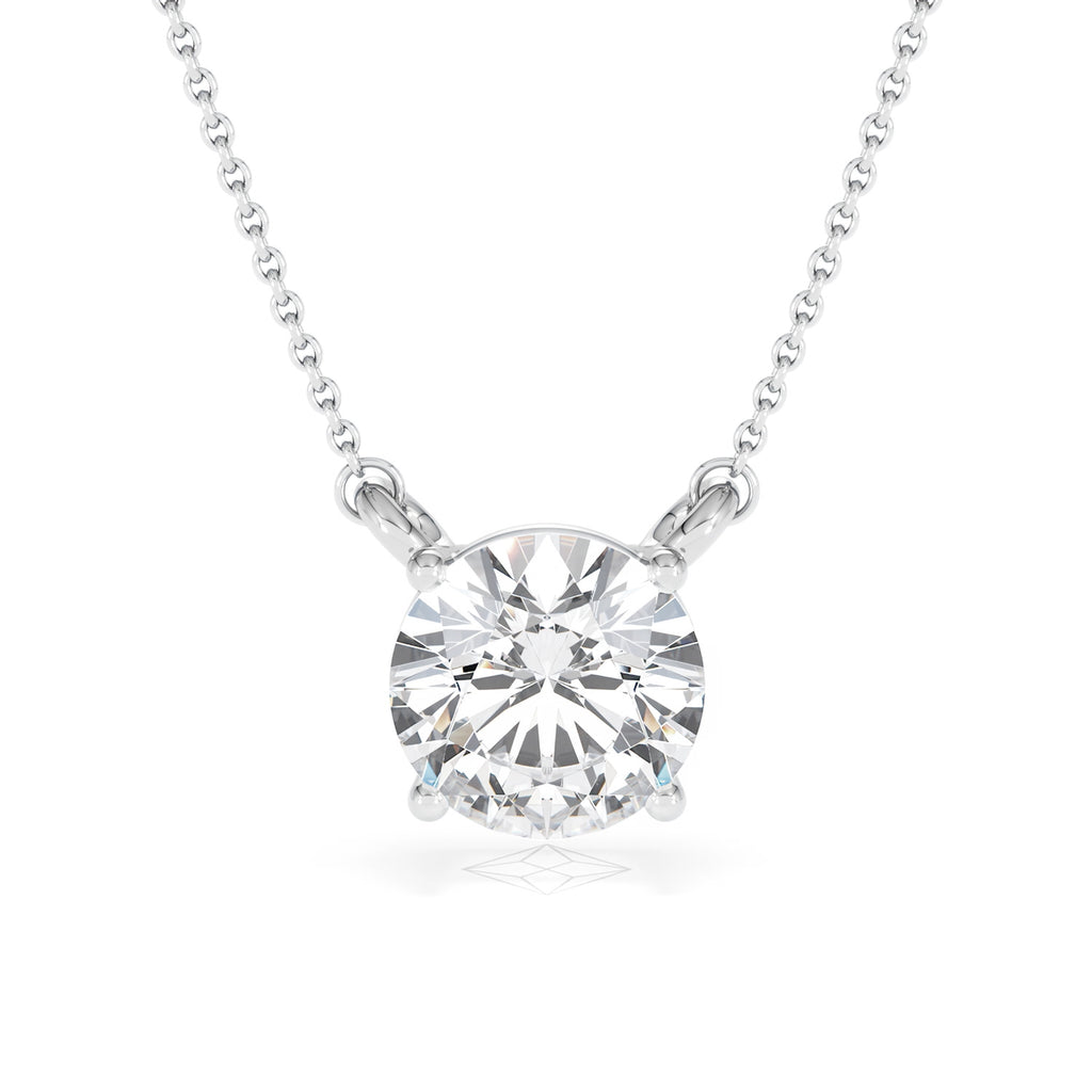 Wanderlust 3.00ct Floating Round Cut Lab Diamond Necklaces in 9K White Gold