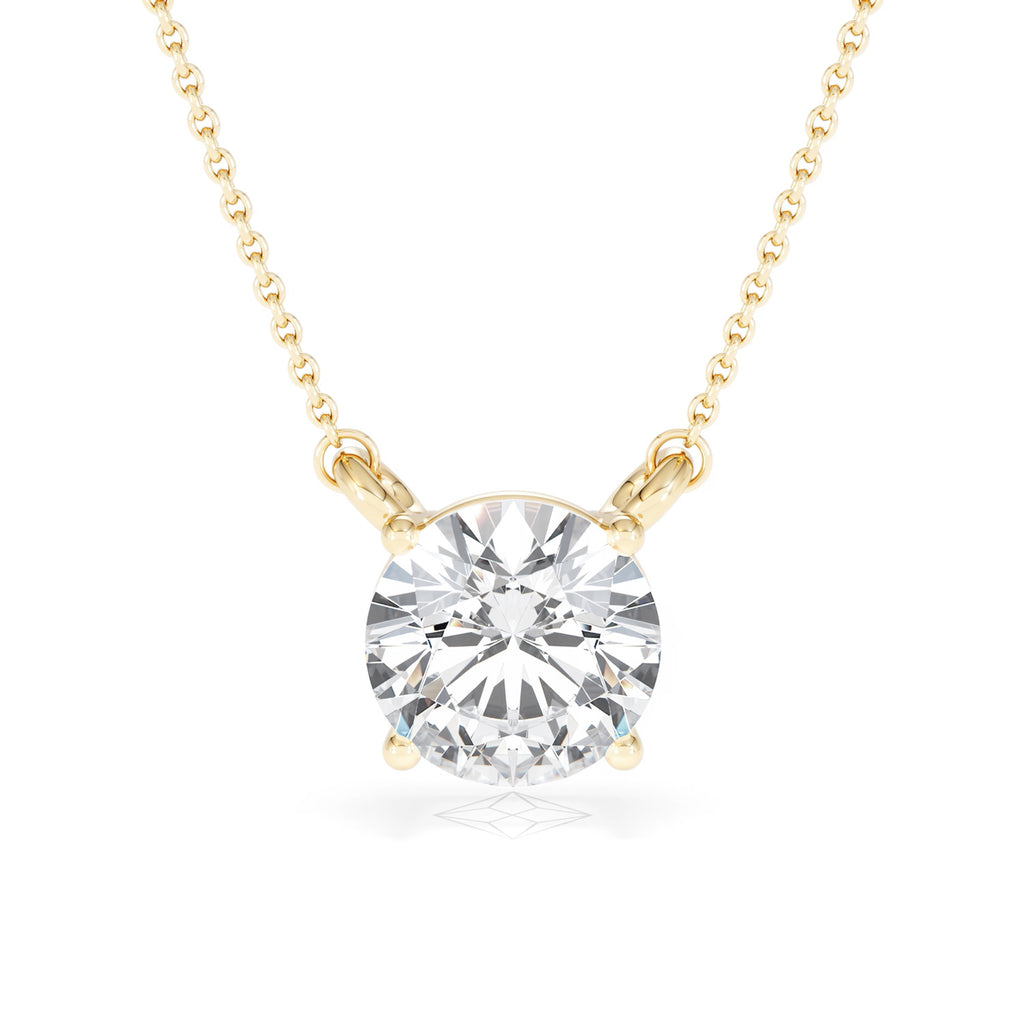 Wanderlust 3.00ct Floating Round Cut Lab Diamond Necklaces in 9K Yellow Gold
