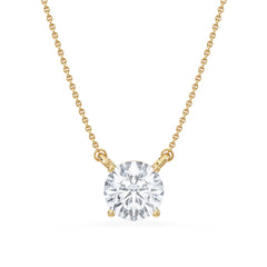Wanderlust 3.00ct Floating Round Cut Lab Diamond Necklaces in 9K Yellow Gold