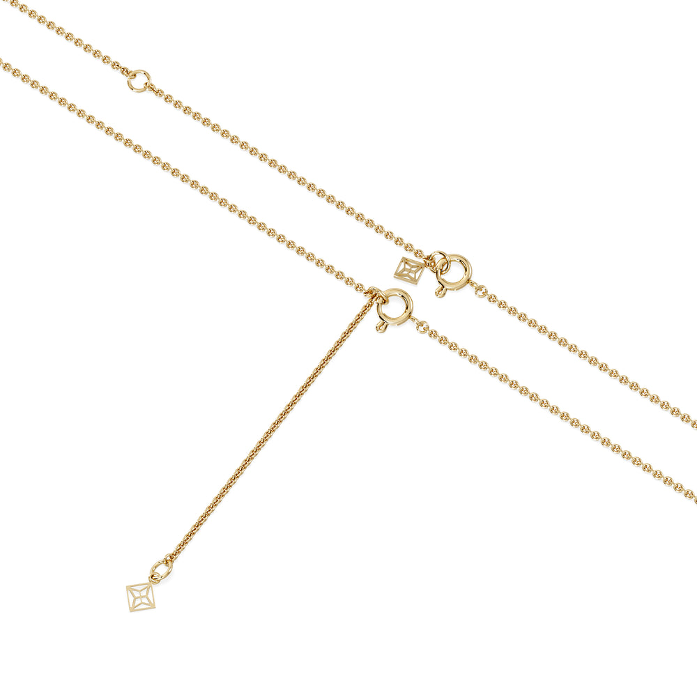 Wanderlust 3.00ct Floating Round Cut Lab Diamond Necklaces in 9K Yellow Gold