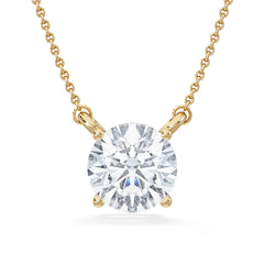 Wanderlust 3.00ct Floating Round Cut Lab Diamond Necklaces in 9K Yellow Gold