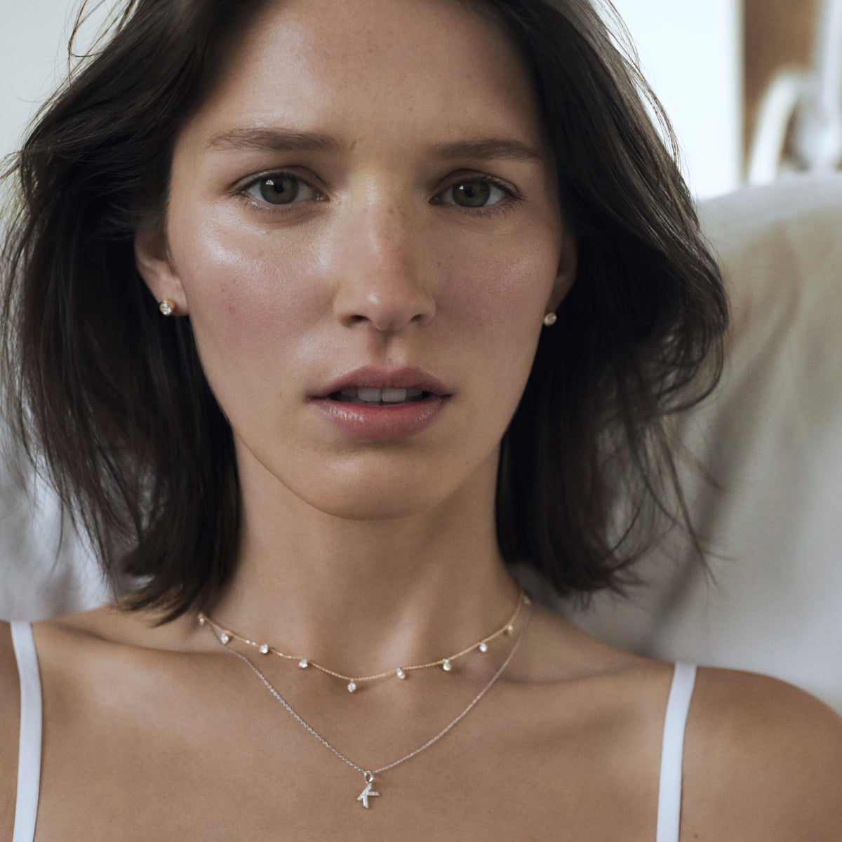 Love Letter Initial D Lab Diamond Necklace set in 925 Sterling Silver