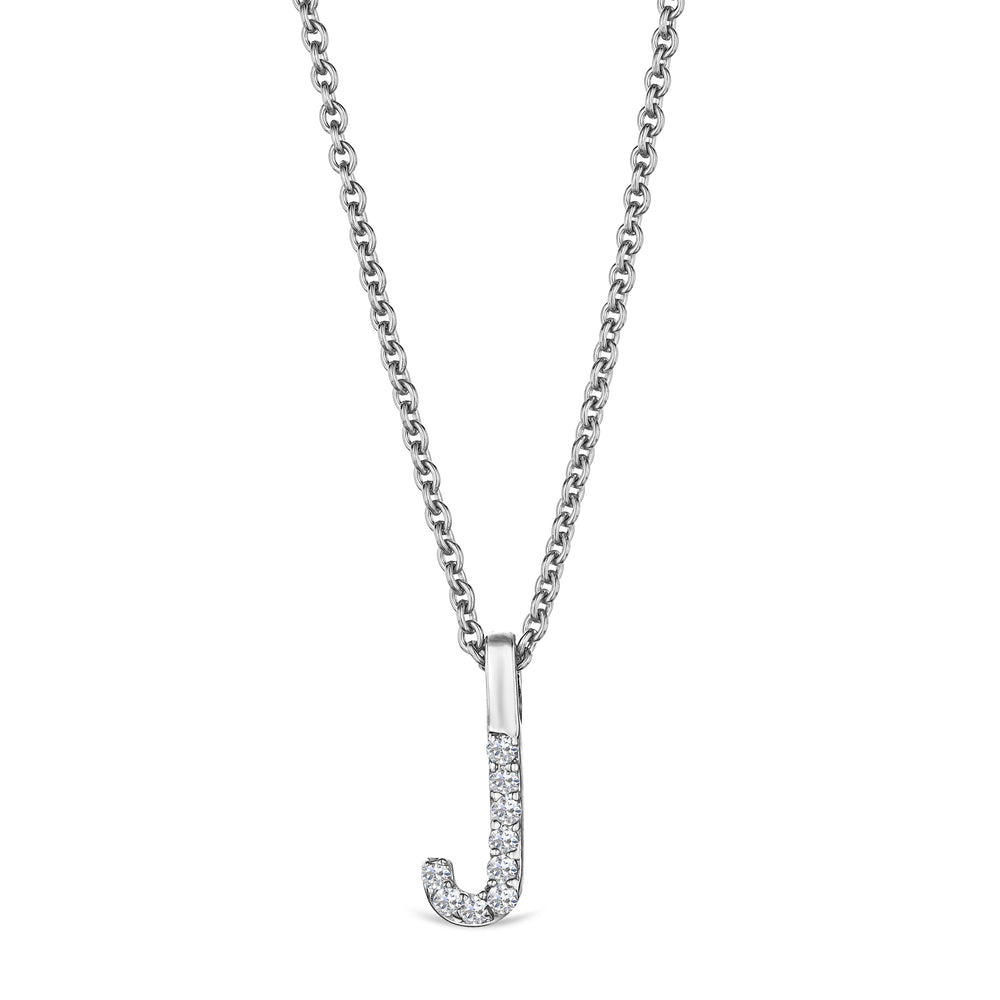 Love Letter Initial J Lab Diamond Necklace set in 9K White Gold