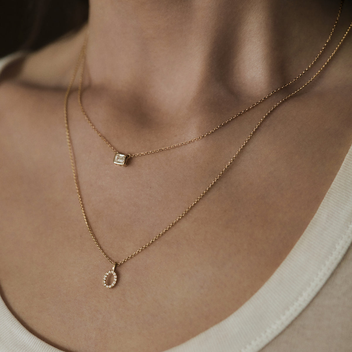 Love Letter Initial T Lab Diamond Necklace set in 9K Yellow Gold