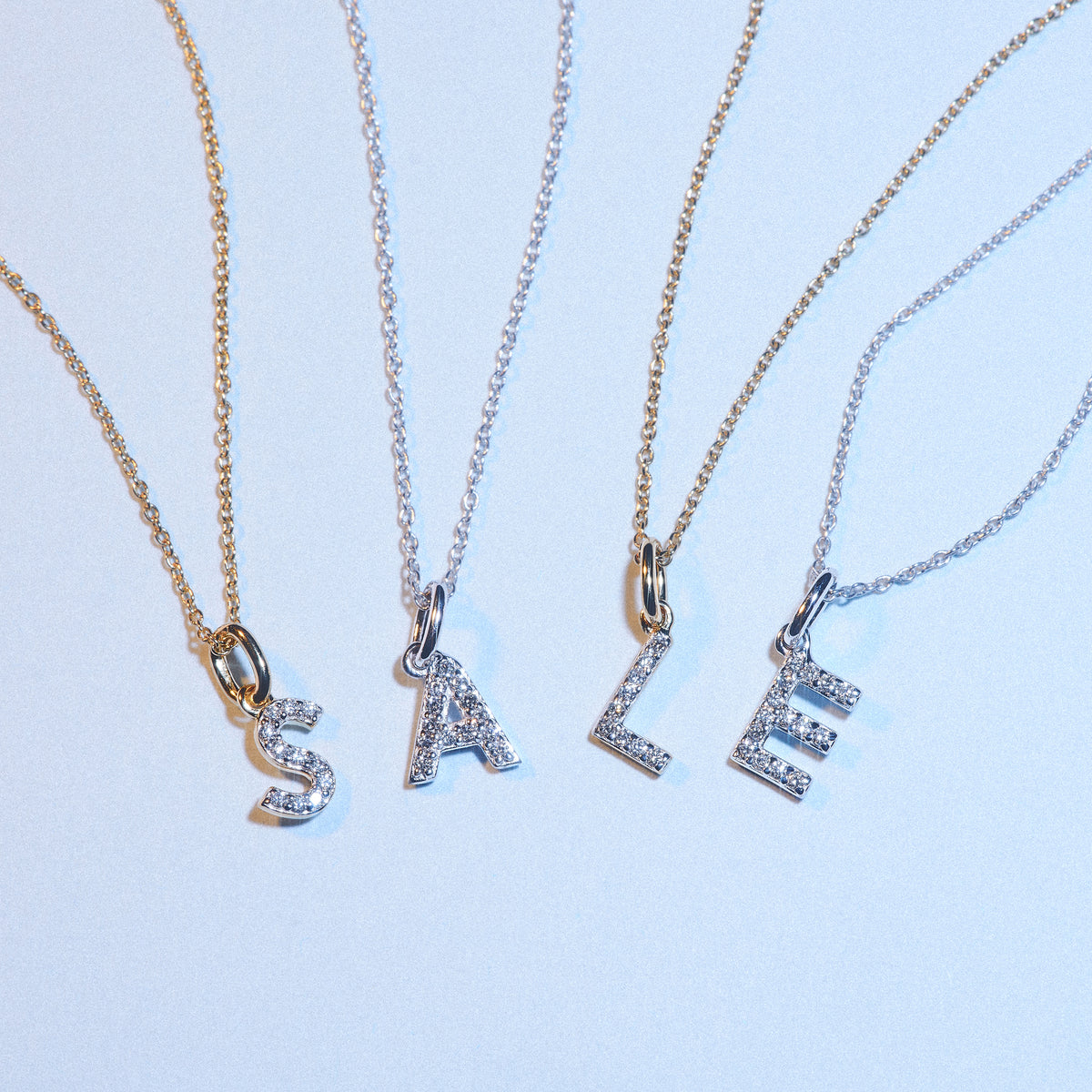 Love Letter Initial L Lab Diamond Necklace set in 18K Gold Vermeil