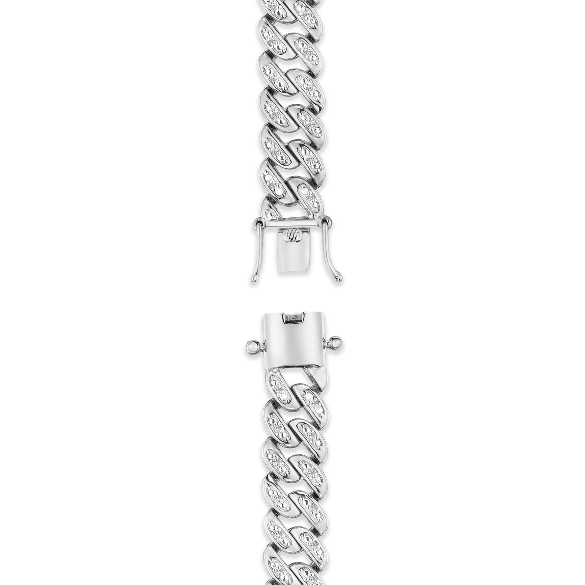 16 Inch Havana Cuban Lab Diamond Necklace 1ct Set in 925 Silver
