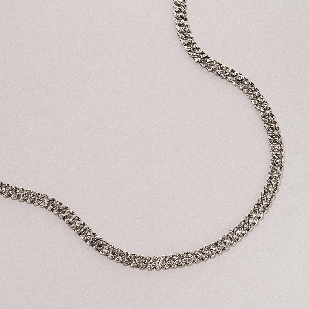21 Inch Havana Cuban Lab Diamond Necklace 1.20ct Set in 925 Silver