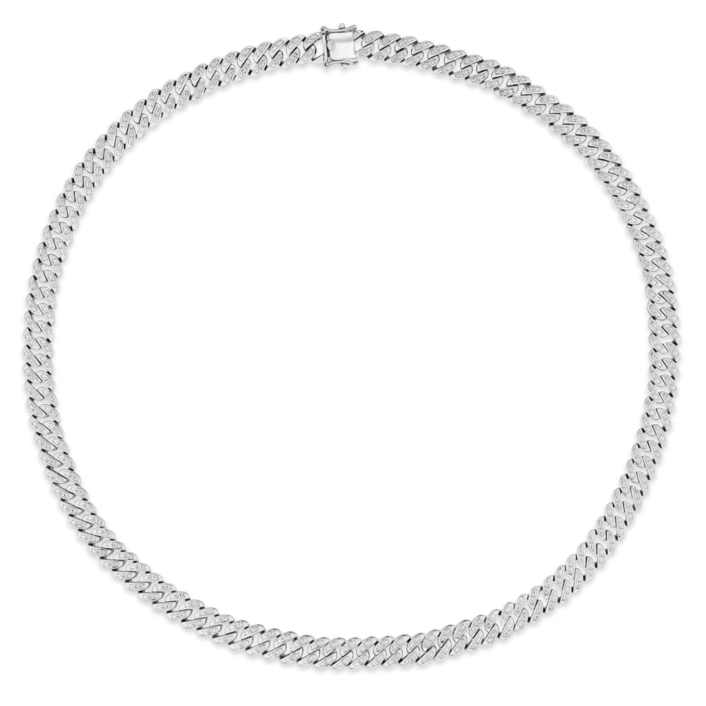 21 Inch Havana Cuban Lab Diamond Necklace 1.20ct Set in 925 Silver