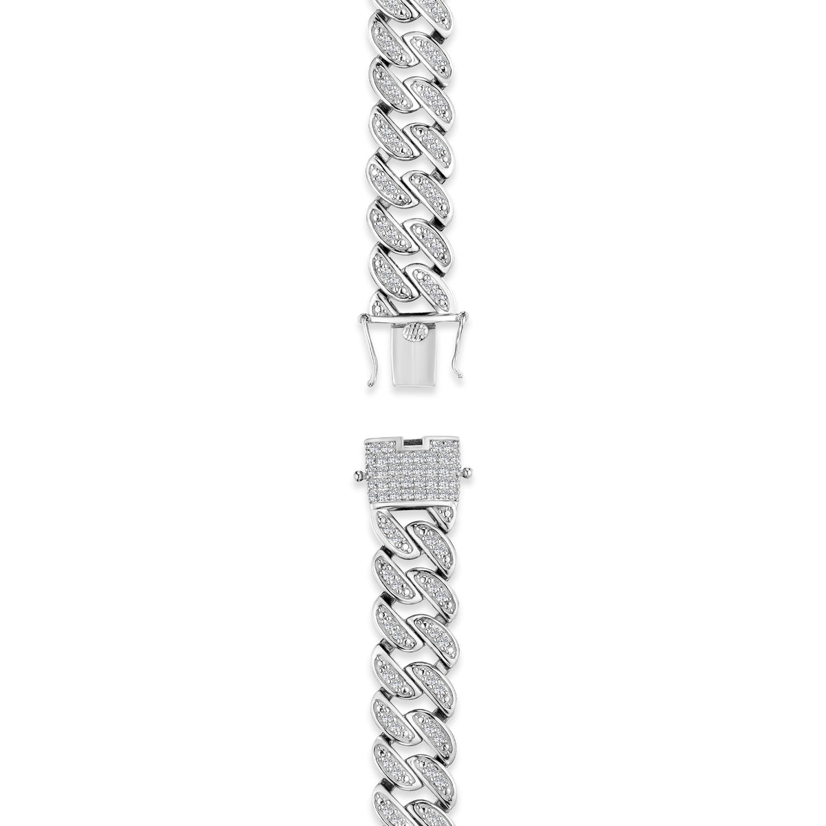 21 Inch Havana Cuban Lab Diamond Necklace 8.00ct Set in 925 Silver