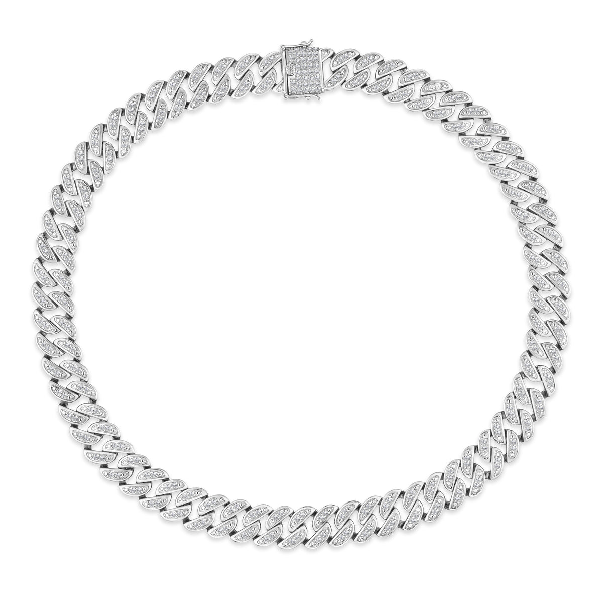 21 Inch Havana Cuban Lab Diamond Necklace 8.00ct Set in 925 Silver