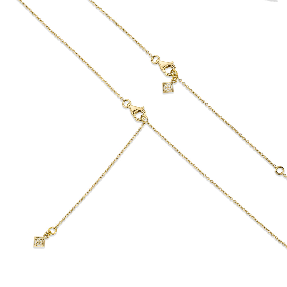 Wanderlust Floating Princess Cut Lab Diamond Solitaire Necklace 0.50ct H/SI in 9K Gold